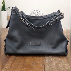 Dooney & Bourke grey leather shoulder bag EUC